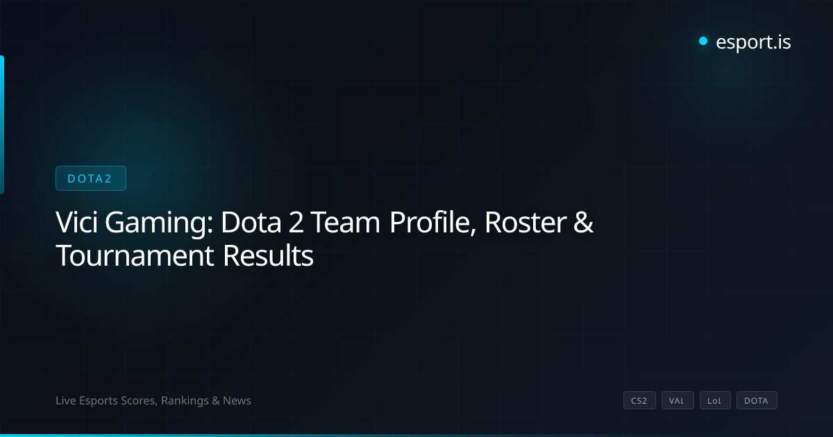 Vici Gaming: Dota 2 Team Profile, Roster & Tournament Results