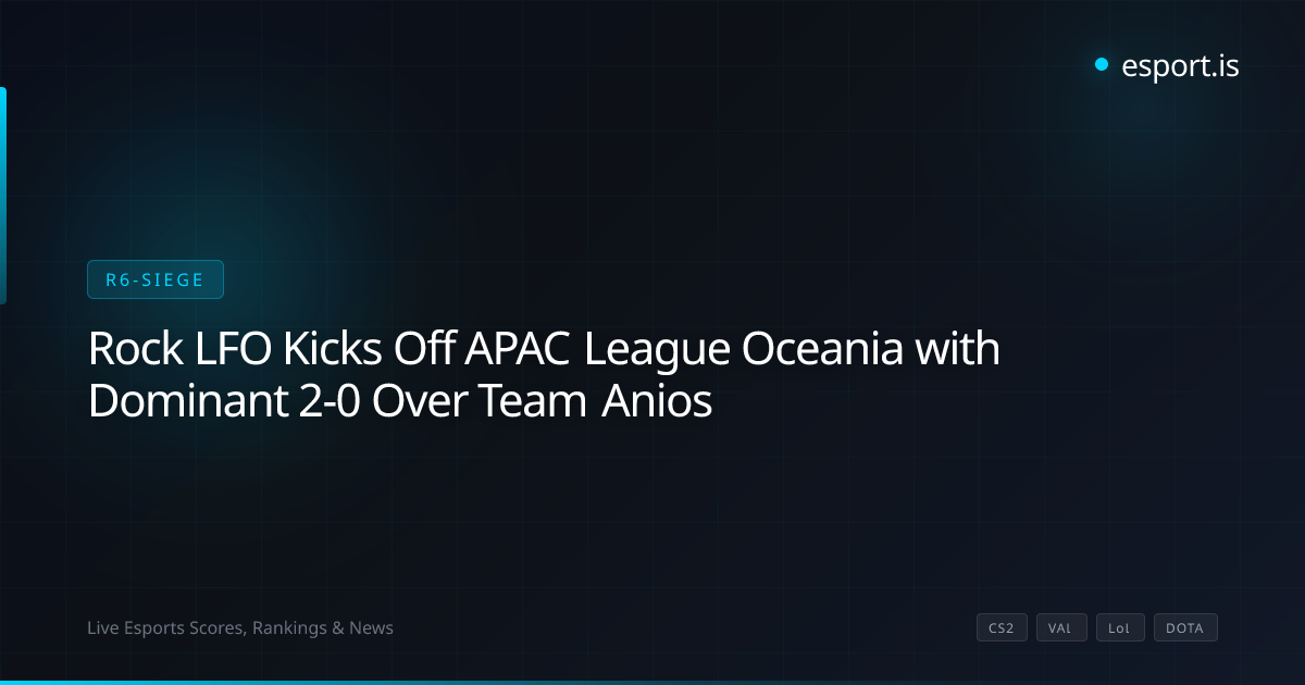 Rock LFO Kicks Off APAC League Oceania with Dominant 2-0 Over Team Anios